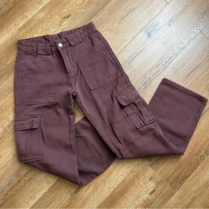 NWT Brown Cargo Style Wide Leg Pants Womens size Small